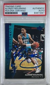 Alonzo Mourning auto signed 1994 #H7 Upper Deck card Charlotte Hornets PSA Encap - Picture 1 of 3