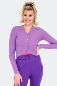 1960's inspired Bolero Cropped Textured Knit Ladies Cardigan Retro Vintage - Picture 1 of 5