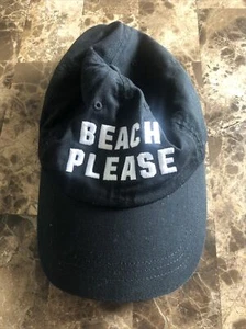 Victoria’s Secret PINK "Beach Please" Adjustable Baseball Hat Black One Size - Picture 1 of 3