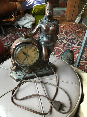 Majorette Copper Colored Vintage Clock-Missing Baton-As Is-As Found-12x8x3" NW Cover