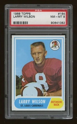 1968 Topps Football #164 Larry Wilson St. Louis Cardinals HOF PSA 8 - Image 1 of 2