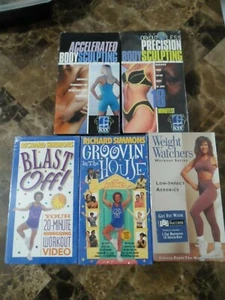5 EXCERCISE VHS Lot - Richard Simmons Body Sculpting Weight Watchers - Imagen 1 de 3