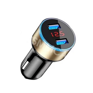 Dual USB Car Charger Cigarette Lighter Socket Adapter Plug With LED Voltmeter - Zdjęcie 1 z 11