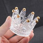 1pc Embossed Crown Crystal Candle Holder Makeup Egg Storage Rack Mini Ashtray~