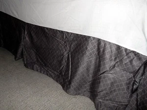 HOTEL COLLECTION CLASSIC GRAND BOUQUET QUEEN BED SKIRT CHARCOAL GRAY - Picture 1 of 3