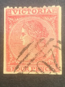 Australia - Victoria - 1863-84 - Queen Vic - 4d - Red - Picture 1 of 2