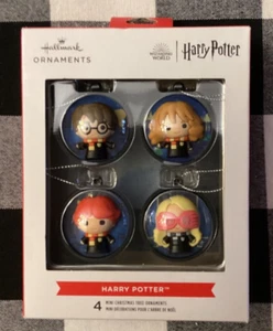 NIB Hallmark Harry Potter Scenes Mini Christmas Ornaments Shatterproof, Set of 4 - Picture 1 of 3