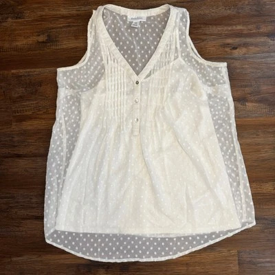 Motherhood Maternity Sheer Tank blouse with built in spaghetti strap tank SMALL - Image 1 of 4