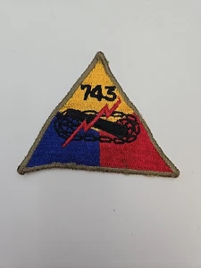 EE. UU. Segunda Guerra Mundial Hecho en Alemania BEVO Weave 743º Batallón de Tanques Blindados ¡Unidad de Día D! - Imagen 1 de 4