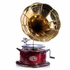 Trichter Grammophon Antik Holz Rund Gramophone Art Deco his masters Voice Retro