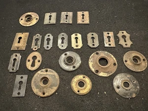 Assorted Vintage Door Hardware - Key Hole Cover and Door Knob Backing Rings - Picture 1 of 7