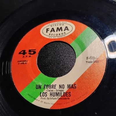 Los Humildes 45 Un Pobre No Mas Tu Ultimo Tren Vinyl Record RANCHERA VG+ - Image 1 of 2