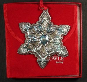 Handtuch 1992 Sterling Silber Schneeflocke Ornament Altmeister Weihnachten verpackt - Bild 1 von 2