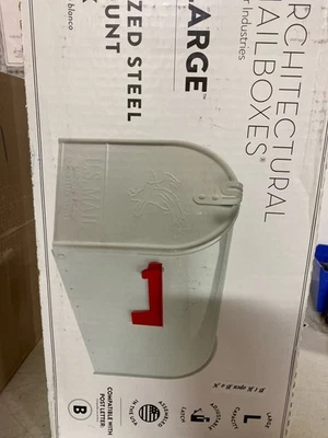 Gibraltar E1600WAM Elite Large White Steel Post-Mount Mailbox, Qty 1 - Image 1 of 2