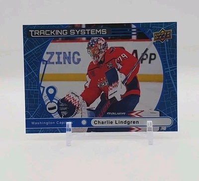 2025-26 Upper Deck Series 1 Charlie Lindgren #TS-27 Tracking Systems Washington - Image 1 of 2