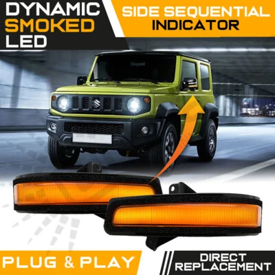 2x Sequential LED Dynamic Wing Mirror Indicator Smoked LED Suzuki Jimny 2019-20 - Image 1 of 4