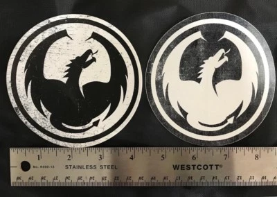 DRAGON ALLIANCE STREET DRAGON DECALS STICKERS 4.25" ROUND BLACK OR WHITE