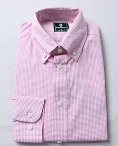 B By Brooks Brothers Big Boys Gingham Button Up Shirt AP2 Light Pink Size: 14R - Picture 1 of 5