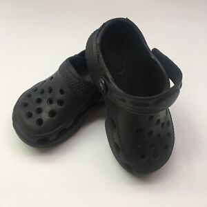 Baby Croc look alike Rubber Sandals size 24/6 Black with Straps