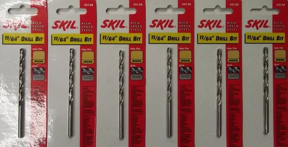 Skil 45138 11/64" HSS Polished Drill Bit 6 packs - Image 1 of 1