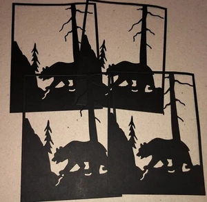 5 OSO EN EL BOSQUE adornos troquelados de papel cartucho - Imagen 1 de 11