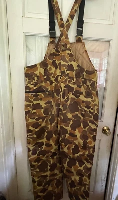 Vintage Gamehide Bibs Insulated Duck Camo hunting size Large FREE US SHIP - Image 1 of 4
