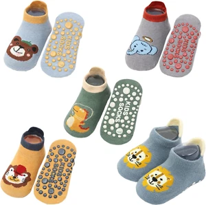 Baby Socks with Grippers 5 Pairs Toddler Kids Cartoon Floor Ankle Non Slip Socks - Picture 1 of 8