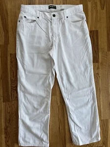 EDDIE BAUER White Denim Straight Crop Capris Jeans 12 100% Cotton - Picture 1 of 5