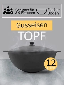 Kasan In Ghisa 12 L NAMANGAN BBQ Kazan Con Coperchio WOK Pentola Namangan - Imagen 1 de 8