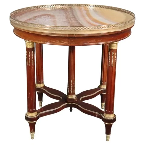 Fine Antique 1890s era French Louis XVI Marble Top Center Table Cover