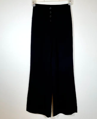Pantalones Charlotte Russe Juniors Talla 1 Negro Botón Mosca Pierna Ancha Tiro Alto Y 2K Foto 1 de 4