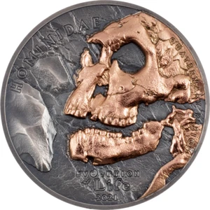 500 Togrog Evolution of Life - Hominidae Mongolia 1 oz plata 2021 - Imagen 1 de 6