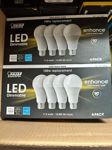 Feit Electric LED 100 W Dimmable Replacement 300K Bright White 4 Pack - NEW - Picture 1 of 3