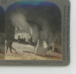 Cantera de mármol West Rutland VT Vermont Keystone vista estéreo - Imagen 1 de 2