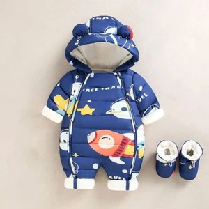 Children Winter Overall for Infant Down Cotton Thicken Costume Boys Girls Romper - Picture 1 of 30