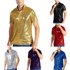 Sequin Short Sleeve T shirt for Men Perfect for Disco Party Stage Costume