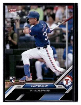 2024 Topps Now Road to Opening Day OD-142 Evan Carter RC Black Parallel #d 63/99 - Image 1 of 2