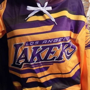 Los Angeles Lakers-themed hockey jersey XXL Hoodie Sweater Cotton/Poly - Picture 1 of 10