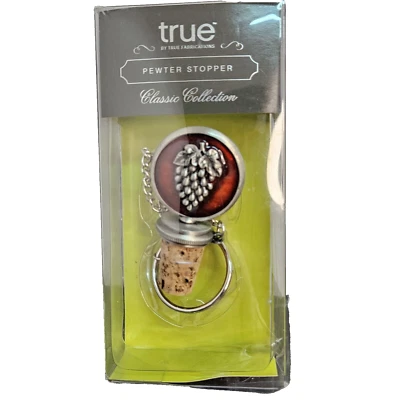 Rolha de garrafa de estanho True Fabrication com uvas em um fundo vermelho - Imagem 1 de 4