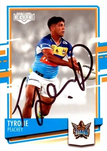 Signed 2021 Gold Coast Titans NRL TLA Elite Card - Tyrone Peachey - Picture 1 of 3