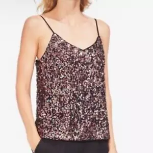 Vince Camuto Gilded Rose Sequin Adjustable Spaghetti Strap Night Out Tank $119 - Picture 1 of 10