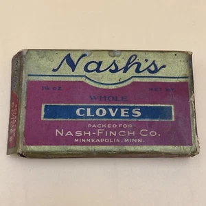 Vintage Cardboard Nash's Brand Whole Cloves, 1 1/4oz, Very Good Condition - Picture 1 of 5