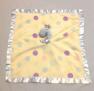 Blankets & Beyond Yellow Blue Pink Purple Polka Dot Giraffe Security Blanket - Image 1 of 4