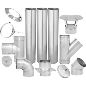 Edelstahl 0,6 mm Abgasrohr Sanierung Ø 130 mm Ofenknie Bogen Rauchrohr Ofenrohr  - Bild 1 von 17