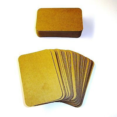 100 X Kraft ROUNDED Corner Blank Business Cards - 270gsm • 3.99£