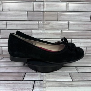 Zapato plano de ballet Munro Joslynn de gamuza negra para mujer talla 8-NUEVO - Imagen 1 de 11