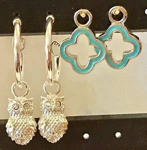 ❤️PENDIENTES DE BÚHO ORIGAMI ~ AROS O2 PLATEADOS 🙂 BÚHO CUATRO HOJAS GOTAS NUEVOS Auténticos❤️ - Imagen 1 de 2