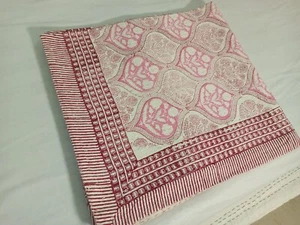 Indian Kantha Cotton Hand Block Print Floral Handmade Blanket 90x108 inch - Picture 1 of 6