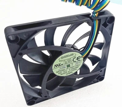 EVERFLOW 8CM 8010 Fan 4-wire Temperature Control R128010SU 12V 0.35A 80mm X 10mm - Image 1 of 4