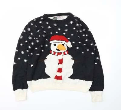 Feliz Navidad Para Hombre Negro Estampado Animal Pulóver Acrílico Sudadera Talla XL - Ch Foto 1 de 4